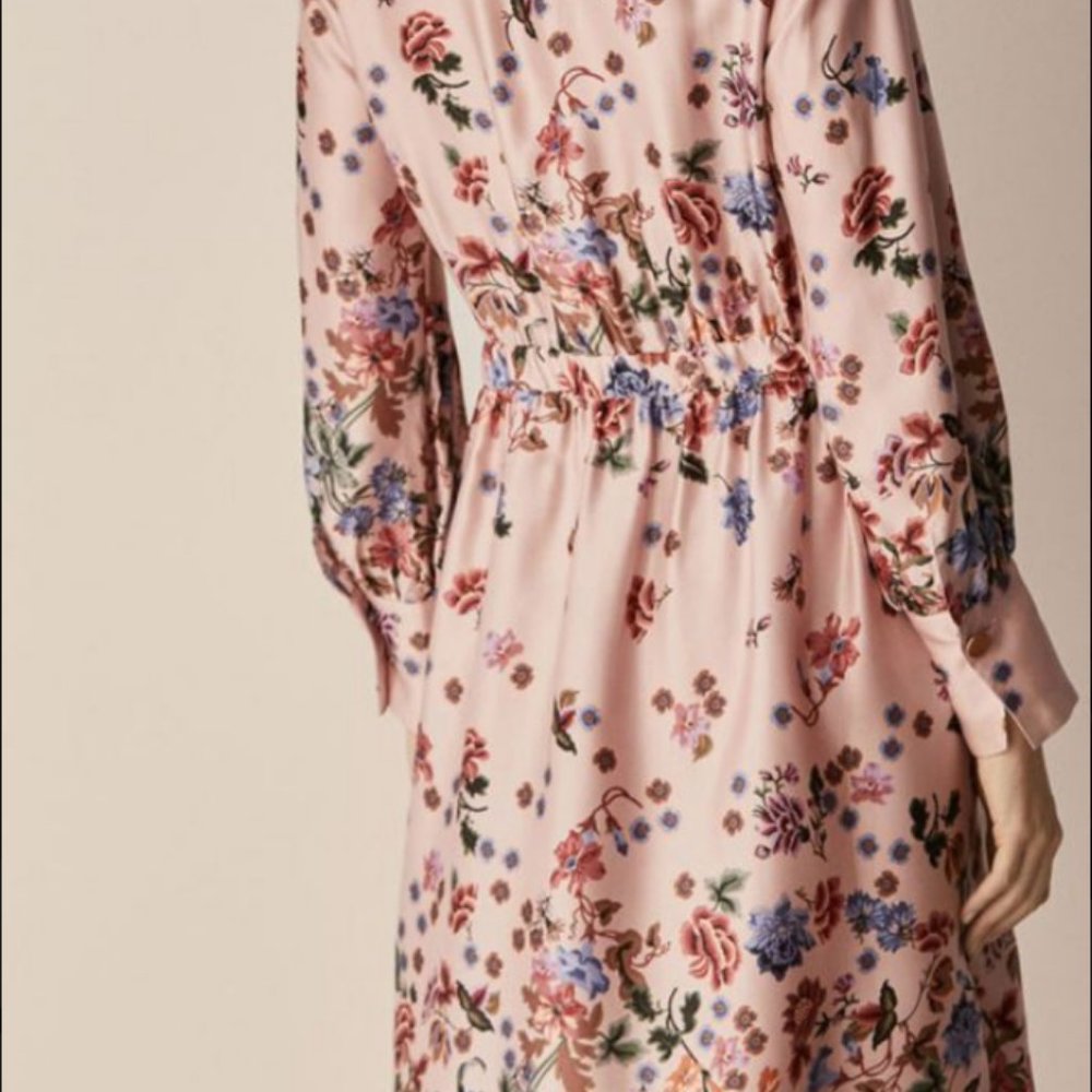 Massimo Dutti Floral Print dress with Gold Button - Picture 3 of 3